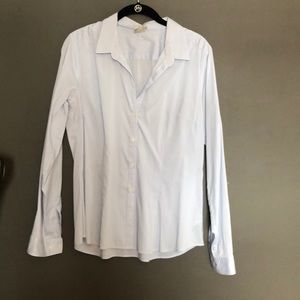 Blue and white striped Oxford. Size 14